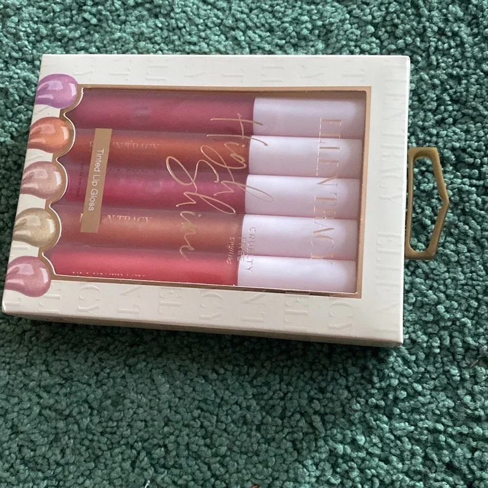 Ellen Tracy High Shine Tinted Lip Gloss Set of 5 Cruelty-Free & Long-Lasting